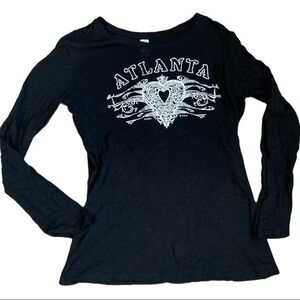 Pimatee size XL Long sleeve black Atlanta shirt